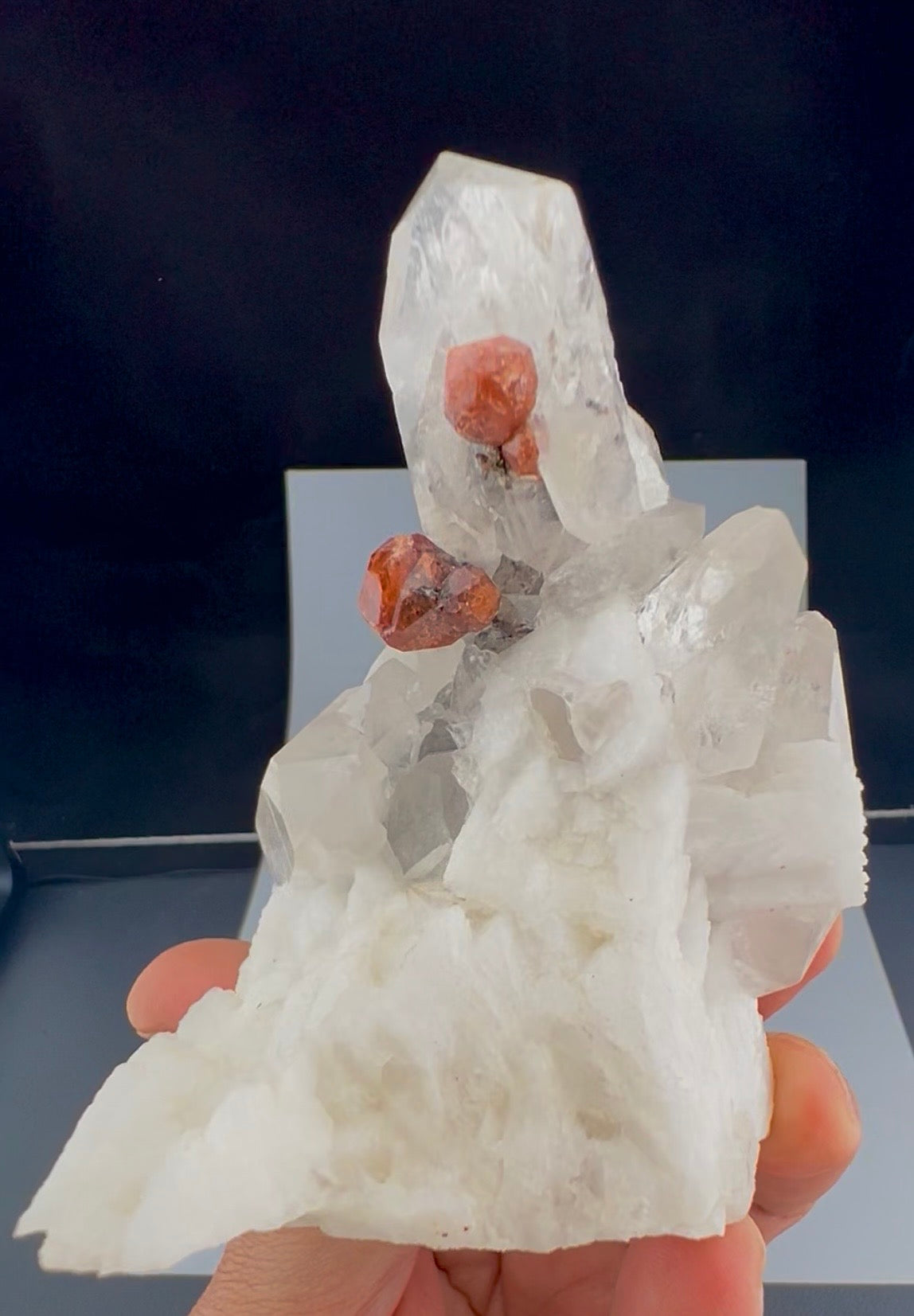 Spessartite Garnet Crystals with Quartz and Albite from Pakistan, 245 gram