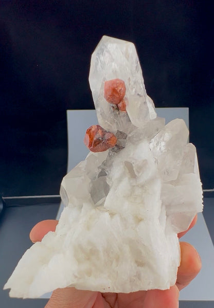 Spessartite Garnet Crystals with Quartz and Albite from Pakistan, 245 gram