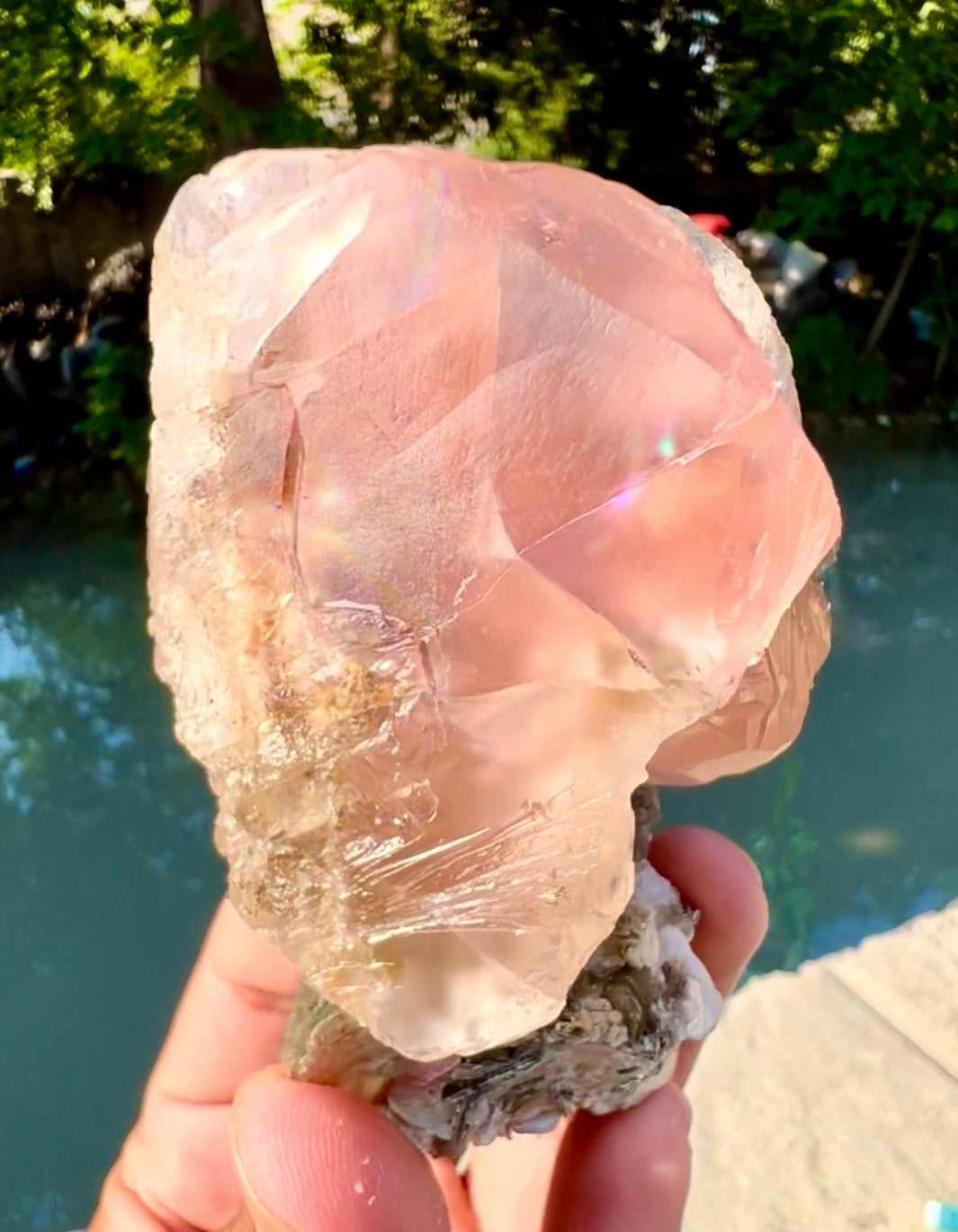 Pink Fluorite on Mica from Pakistan - 401 gram