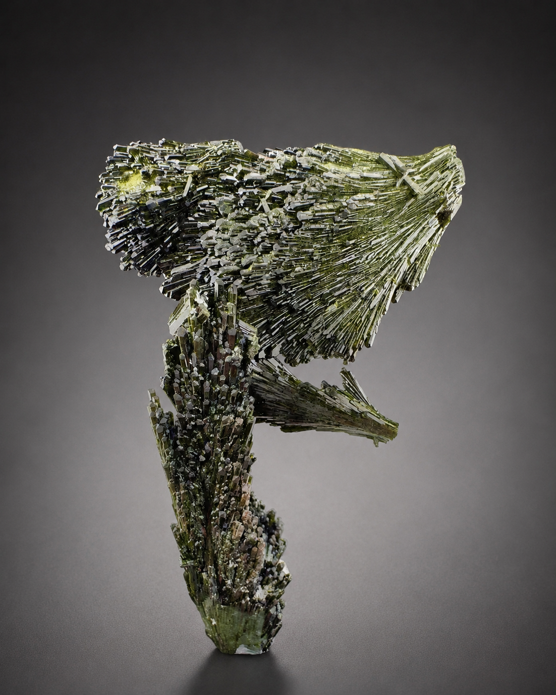 Green Epidote Crystal Specimen with Custom Base, 92 gram