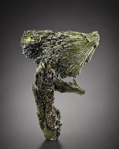 Green Epidote Crystal Specimen with Custom Base, 92 gram