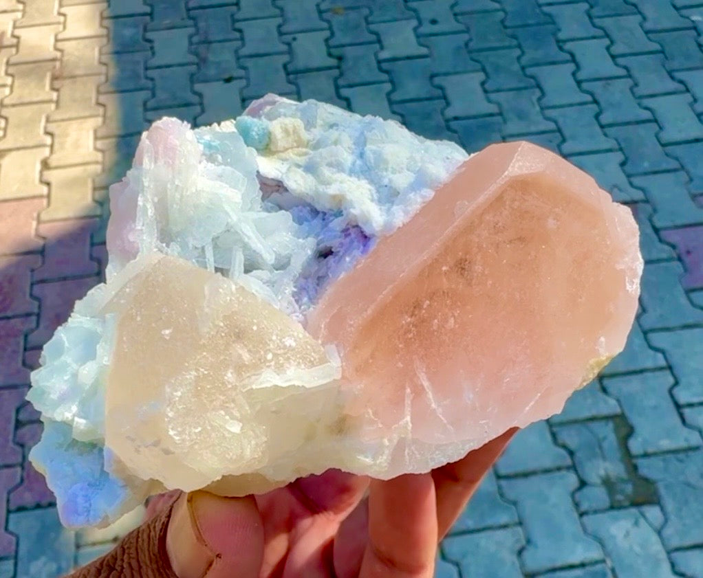 Morganite with Lepidolite, Quartz and Cleavlandite albite specimen from Afghanistan, 406 gram