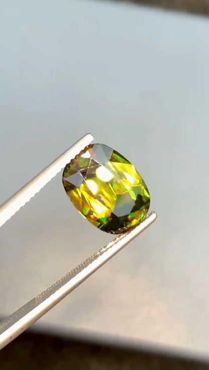 Top Quality Oval Cut Titanite Sphene Gemstone, Sphene Faceted Cut Stone, Loose Gemstone, Jewelry Making - 6.30 CT