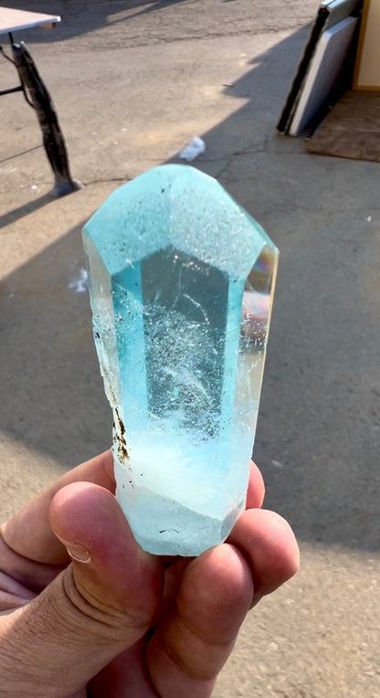 Aquamarine crystal with Diamond cut termination from Pakistan , 63 gram
