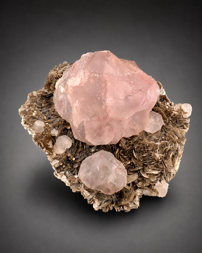 Pink Fluorite on Mica Matrix from Chumar Bakhoor Pakistan, 1619 gran