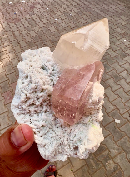 Morganite with Tourmalines, Quartz and Albite from Afghanistan, 1412 gram