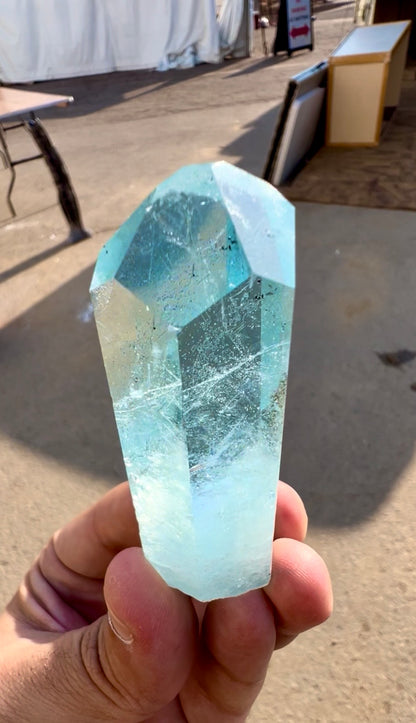 Aquamarine crystal with Diamond cut termination from Pakistan , 63 gram