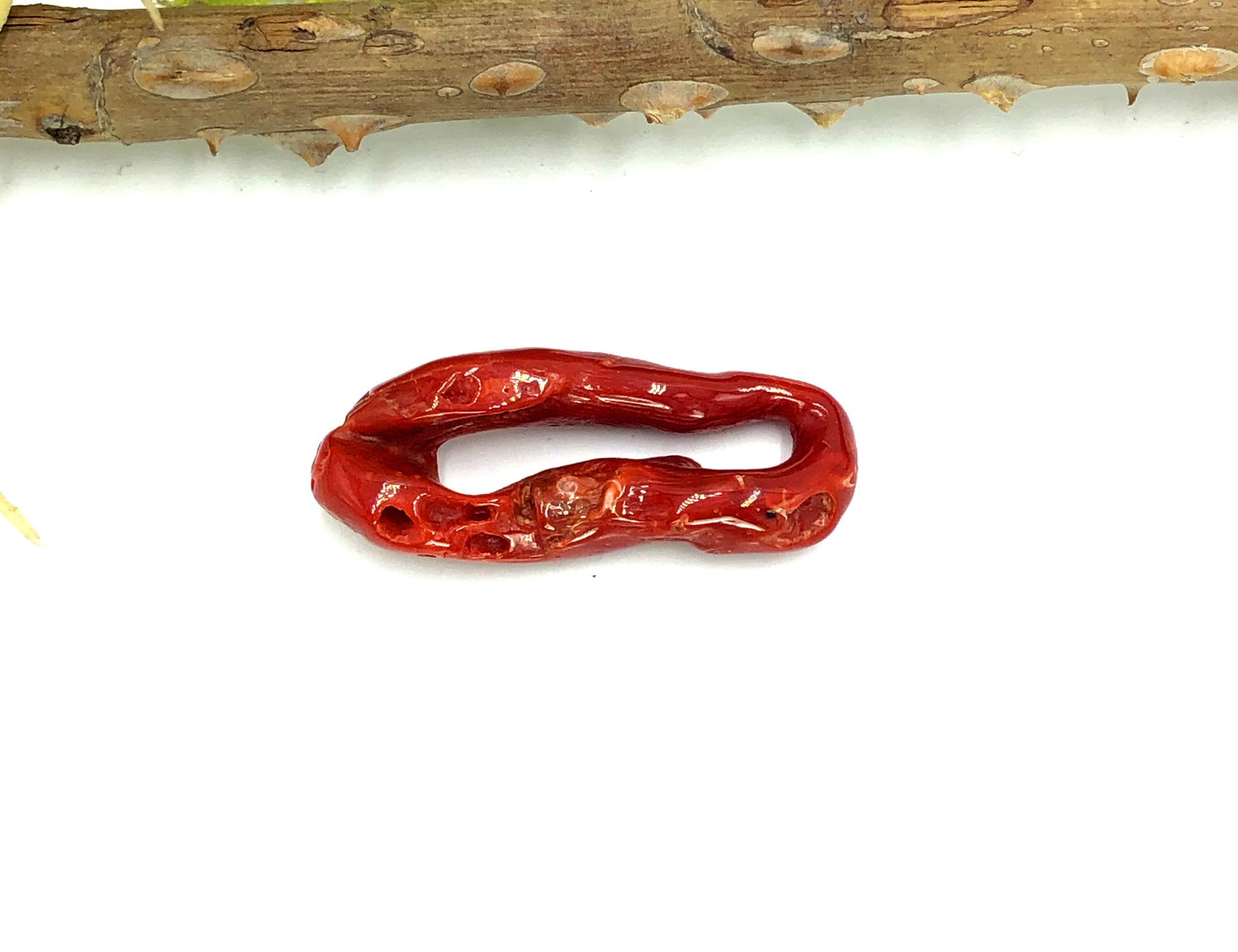 Elongated red coral branch for jewelry making
Natural coral branch pendant jewelry piece