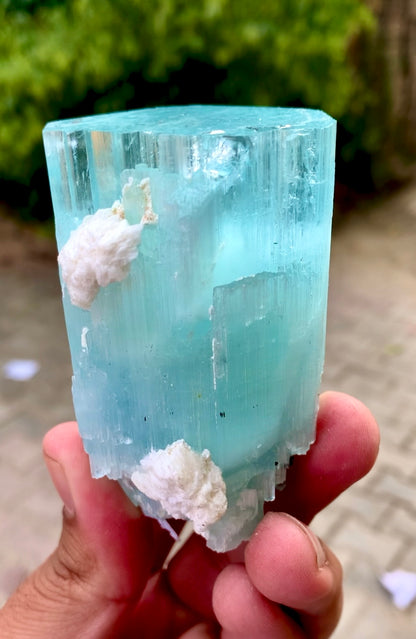 Aquamarine Crystal with Albite, Aquamarine Specimen from Pakistan, 233 gram