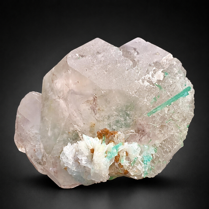 Bicolor Beryl Morganite Aquamarine with Green Tourmaline, Microlite and Albite from Afghanistan, 576 gram