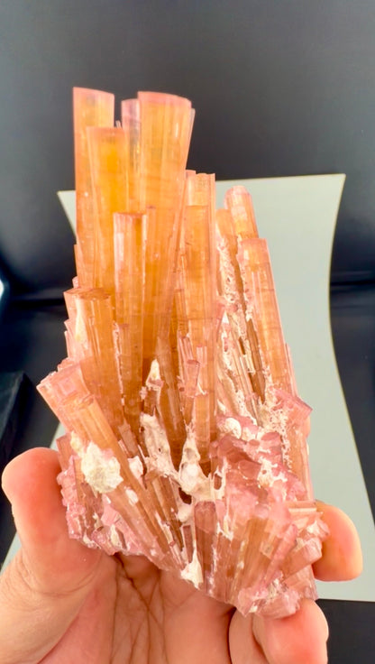 Orange Tourmaline Crystals Cluster , 224 gran