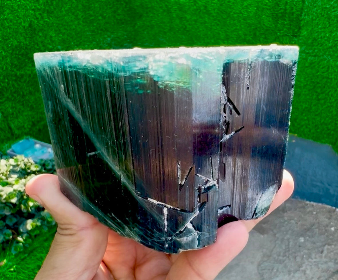 Blue Cap Tourmaline crystal from Afghanistan, 940 gram
