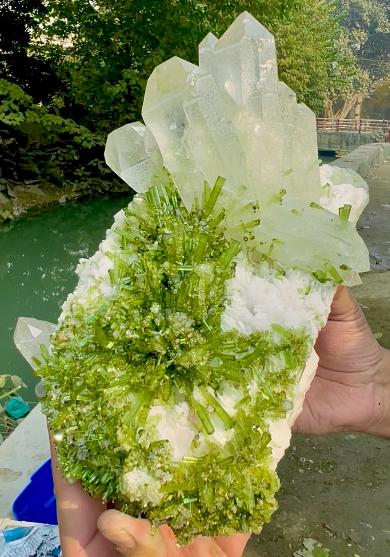Tourmaline Crystals Cluster with Quartz on matrix from Chapu Mine Pakistan, 7014 gram