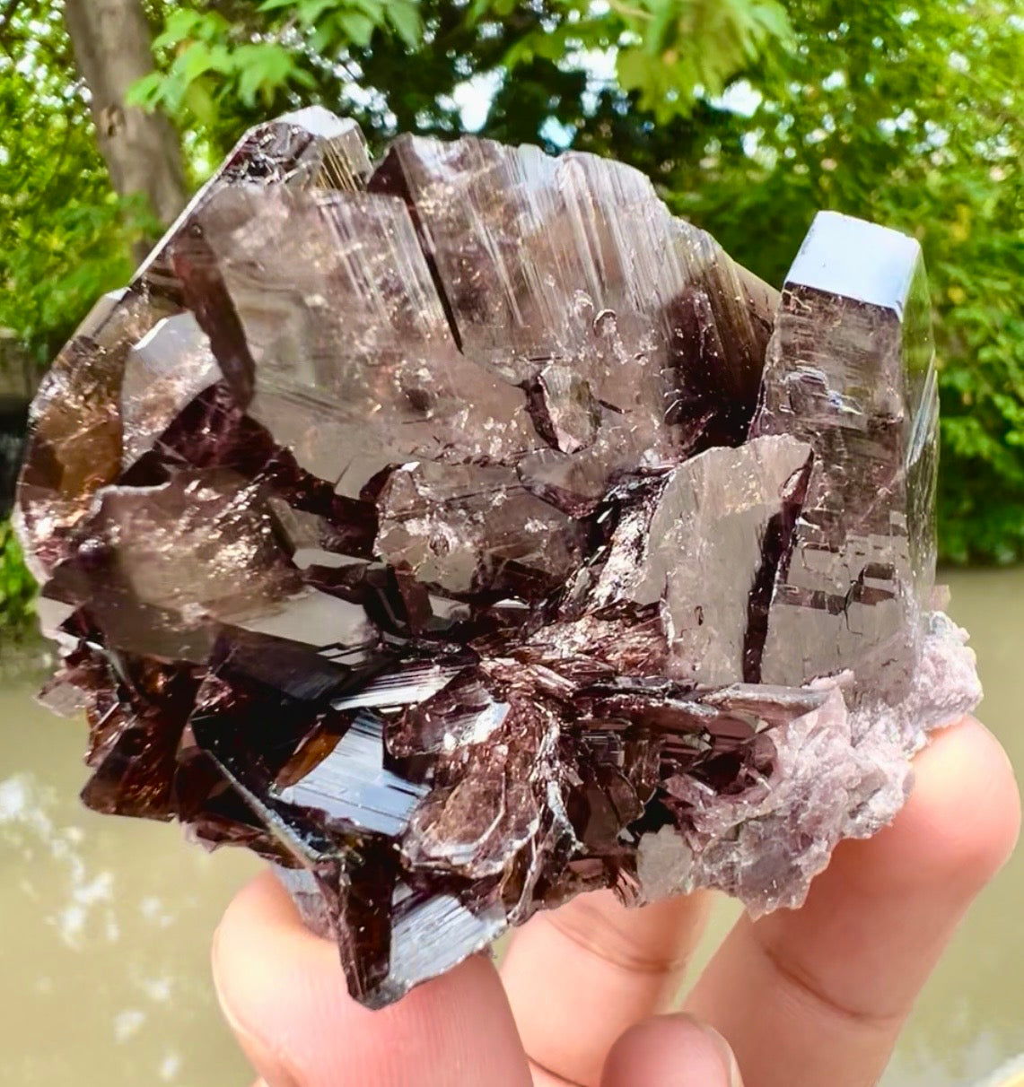 Axinite Crystals Specimen from Pakistan , 139 gram
