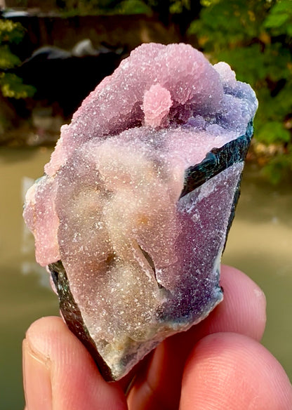 Crystallized Rose Quartz on Schorl Tourmaline from Afghanistan, 56 gram