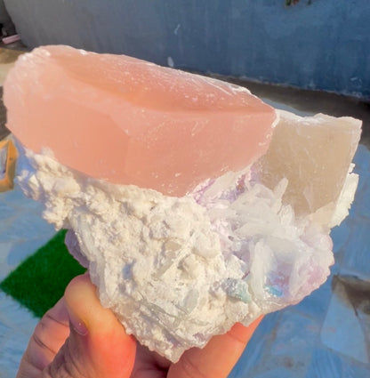 Morganite with Lepidolite, Quartz and Cleavlandite albite specimen from Afghanistan, 406 gram
