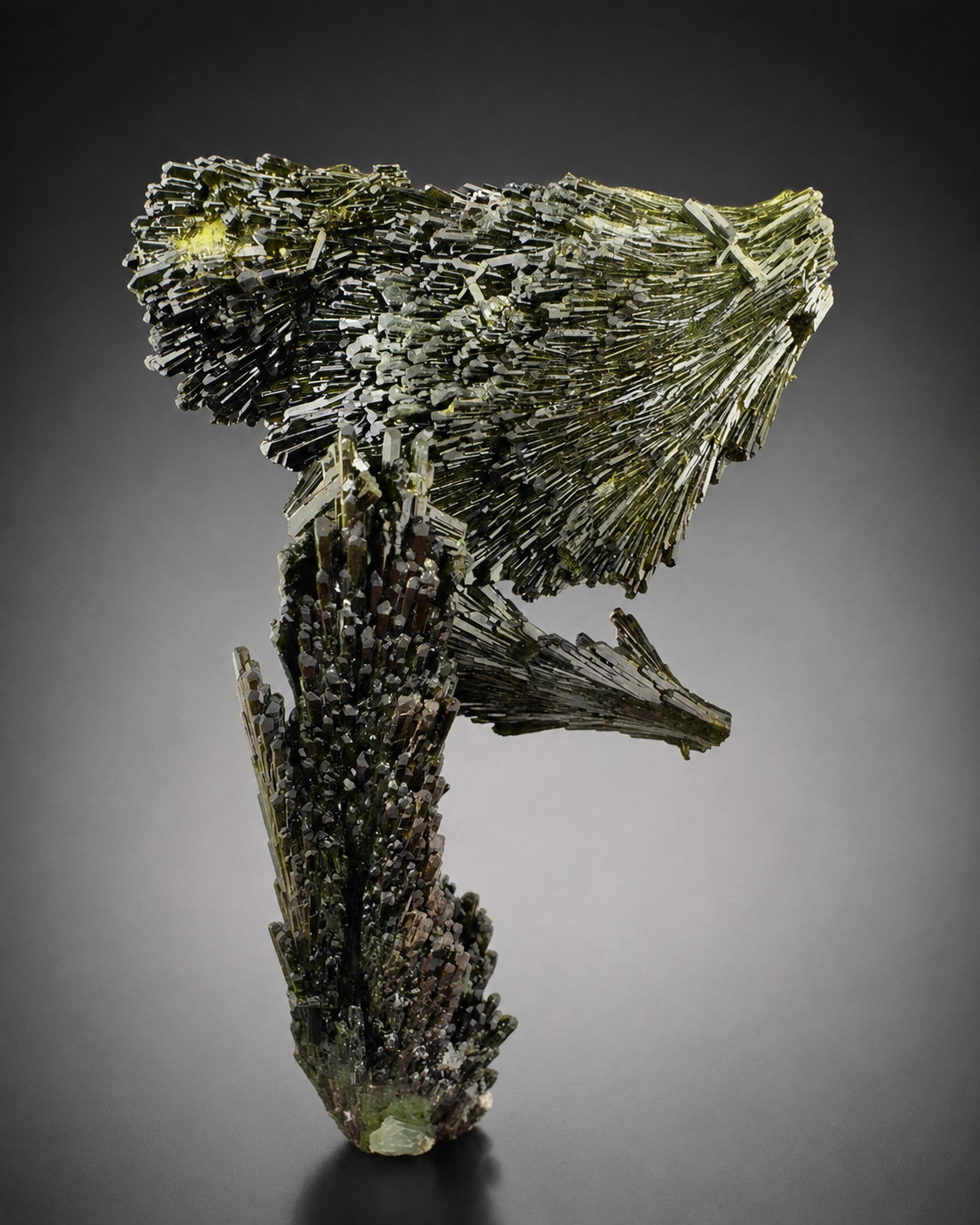 Green Epidote Crystal Specimen with Custom Base, 92 gram