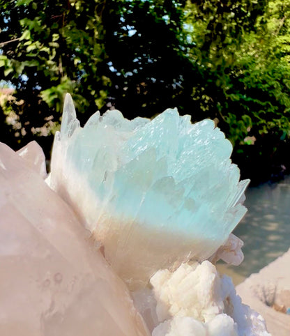 AquaMorganite crystal with Quartz and Albite from Pakistan, 1465 grams