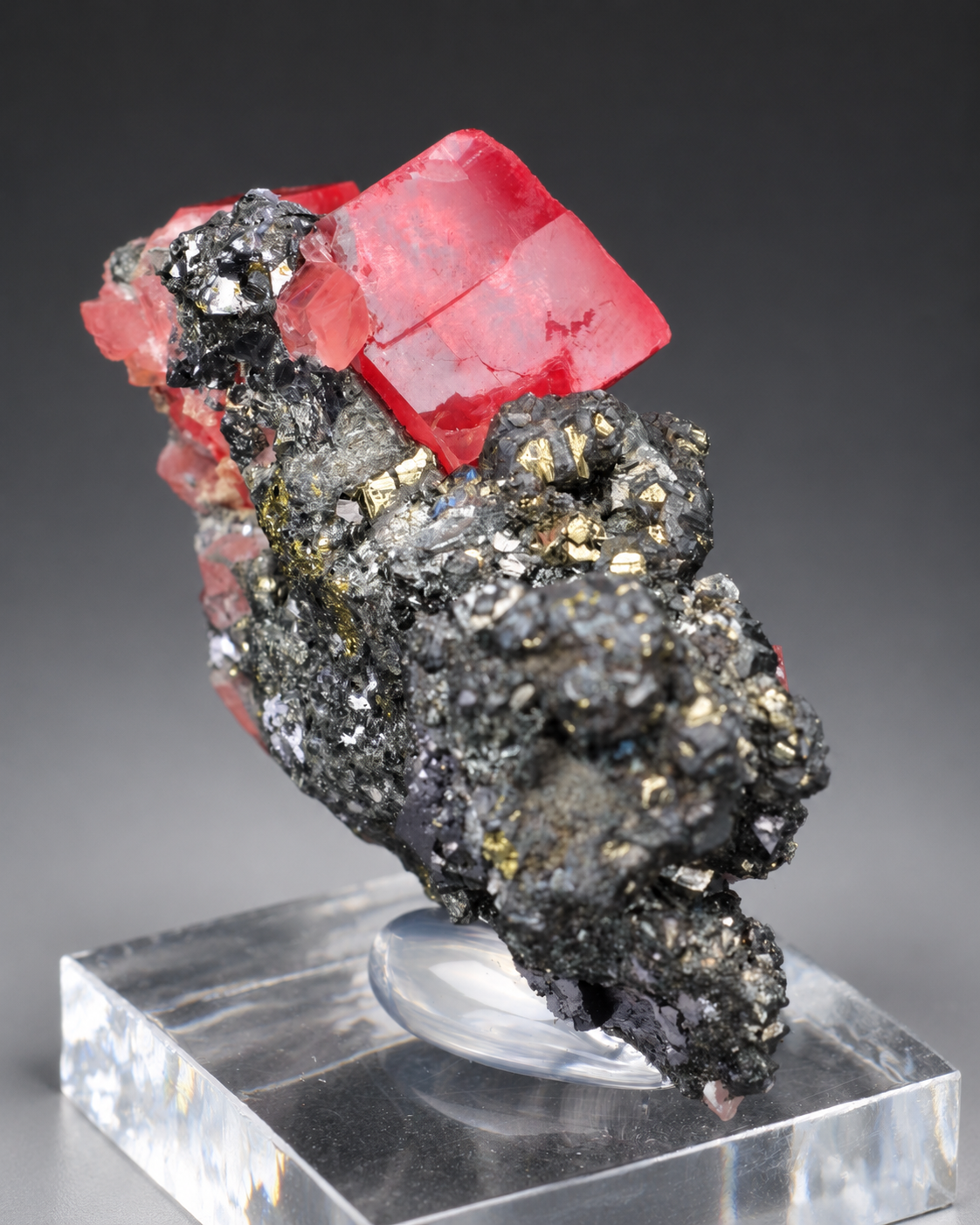Rhodochrosite with Tetrahedrite – Sweet Home Mine, Colorado, USA – Raspberry Pocket