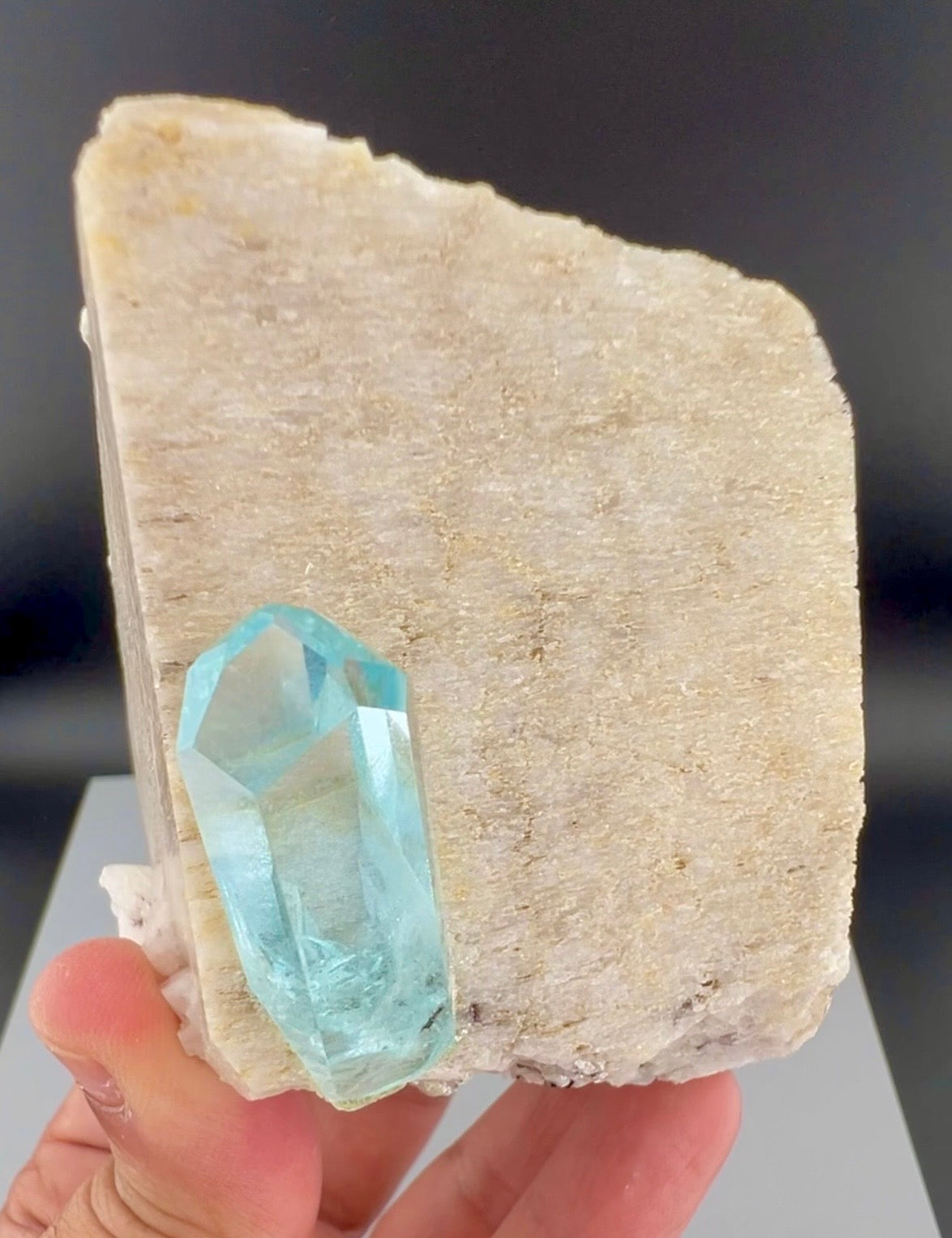 Aquamarine on Feldspar from Pakistan, 375 gram