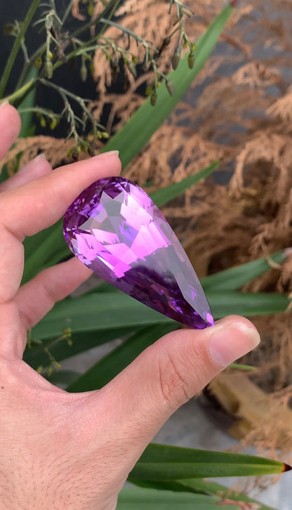 Natural Deep Pink Kunzite Gemstone – 300 Ct Afghan Pear Cut Kunzite – Massive Collector Gem , Museum Size Stone