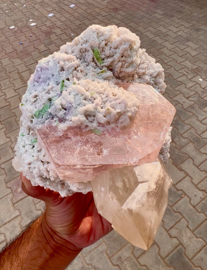 Morganite with Tourmalines, Quartz and Albite from Afghanistan, 1412 gram