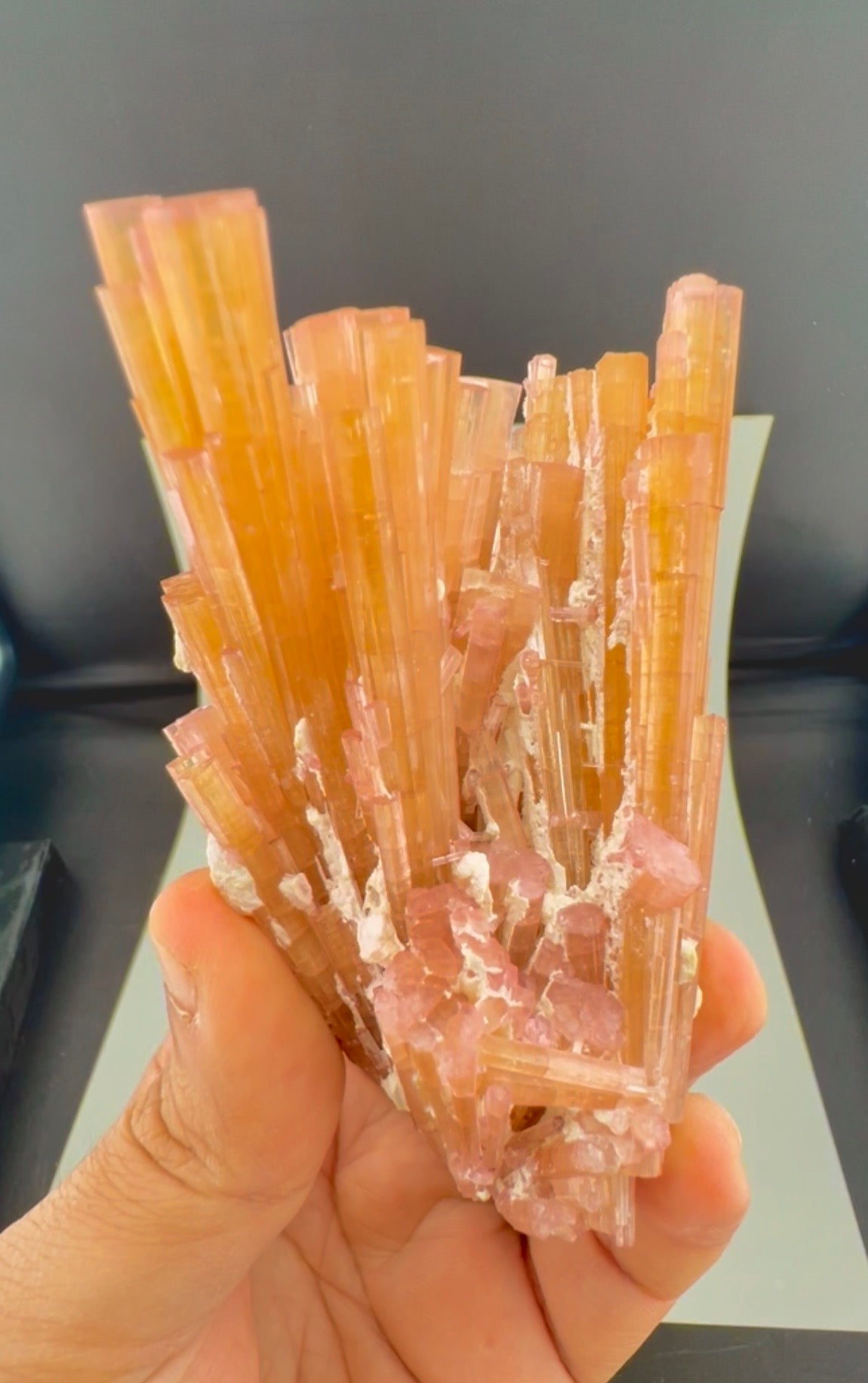 Orange Tourmaline Crystals Cluster , 224 gran