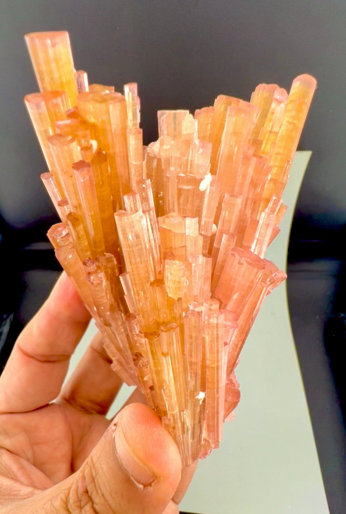 Orange Tourmaline Crystals Cluster , 224 gran