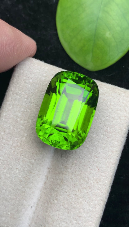 Natural Green Peridot 22.55 Ct Elongated Cushion Cut – Pakistan Peridot Gemstone