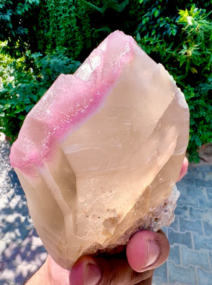 Crystallized Rose Quartz with Tourmaline on Smoky Quartz from Afghanistan, 1830 gram