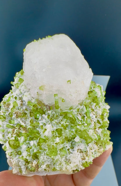 Pollucite with Green Tourmalines from Pakistan, 322 gram