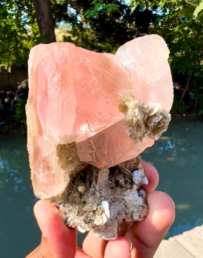Pink Fluorite on Mica from Pakistan - 401 gram