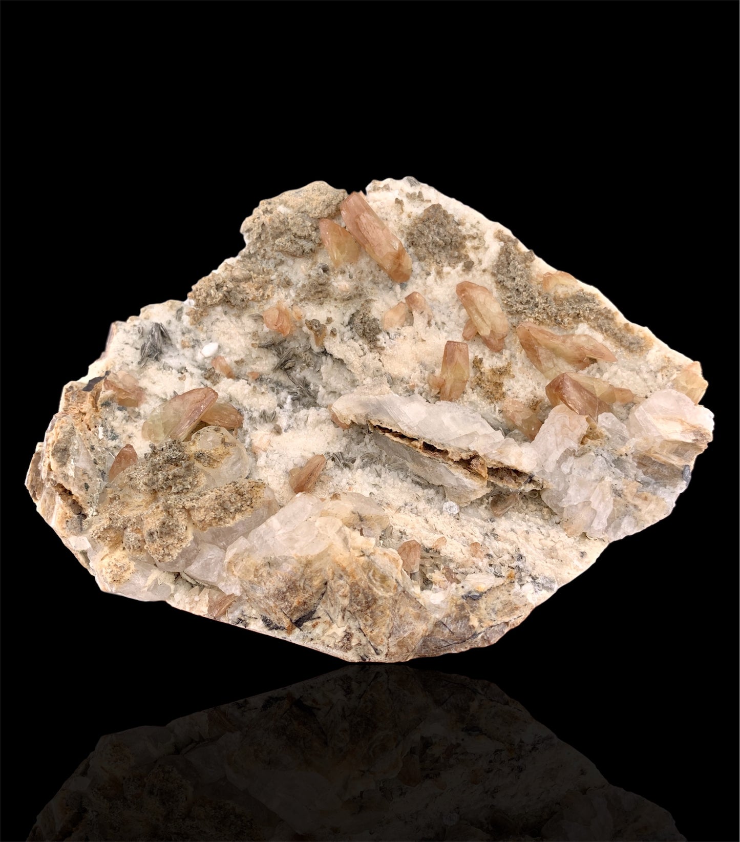 Yellow Sphene Crystals on Matrix from Skardu Pakistan - 396 Grams