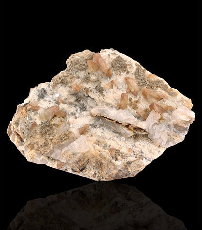 Yellow Sphene Crystals on Matrix from Skardu Pakistan - 396 Grams