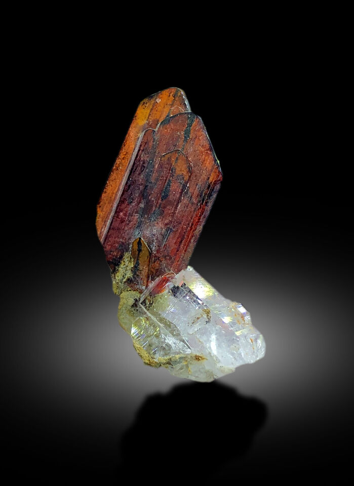 Rare raw Brookite mineral display specimen
Fine Brookite crystal with Quartz matrix