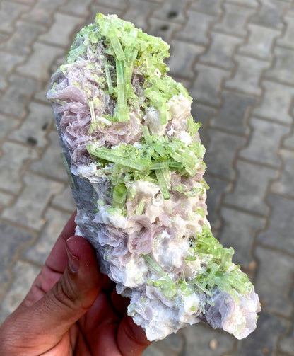 Green Tourmaline and Lepidolite Specimen
Fine Mineral Tourmaline Display Piece