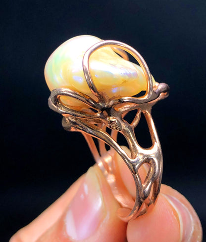 73.30ct baroque pearl ring wedding engagement jewelry
Natural baroque pearl sterling silver adjustable ring