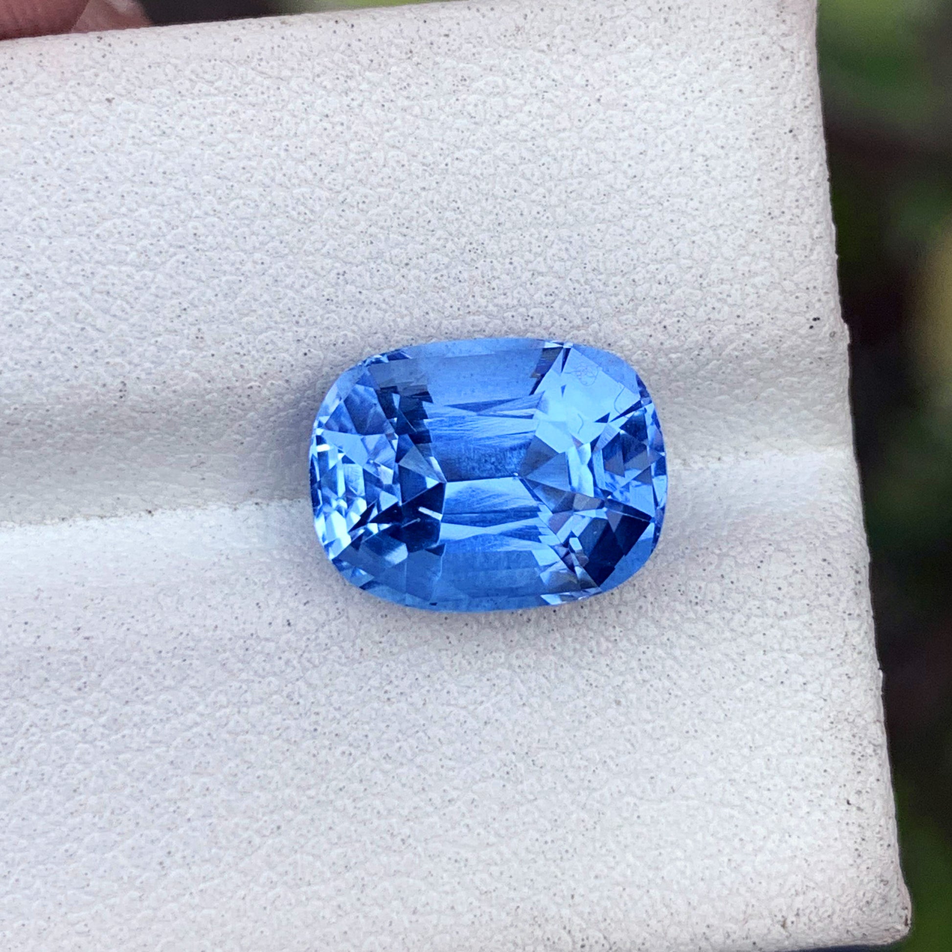 Heat treated aquamarine deep blue color display
March birthstone aquamarine loose stone cushion
Deep blue aquamarine gemstone engagement ring stone