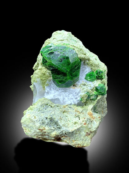 Museum quality green Demantoid Garnet specimen
Self standing Demantoid Garnet collector mineral