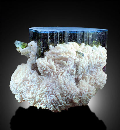 BLUE CAP TOURMALINE | TOURMALINE SPECIMEN | TOURMALINE WITH ALBITE | GREEN TOURMALINE CRYSTAL | TOURMALINE FOR SALE | RAW TOURMALINE | 1756G