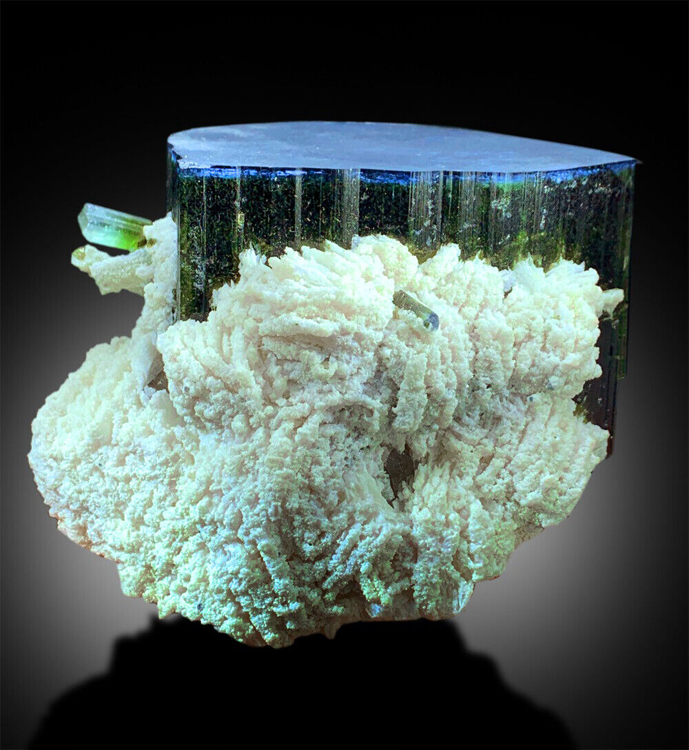 BLUE CAP TOURMALINE | TOURMALINE SPECIMEN | TOURMALINE WITH ALBITE | GREEN TOURMALINE CRYSTAL | TOURMALINE FOR SALE | RAW TOURMALINE | 1756G