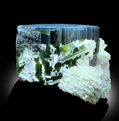 BLUE CAP TOURMALINE | TOURMALINE SPECIMEN | TOURMALINE WITH ALBITE | GREEN TOURMALINE CRYSTAL | TOURMALINE FOR SALE | RAW TOURMALINE | 1756G