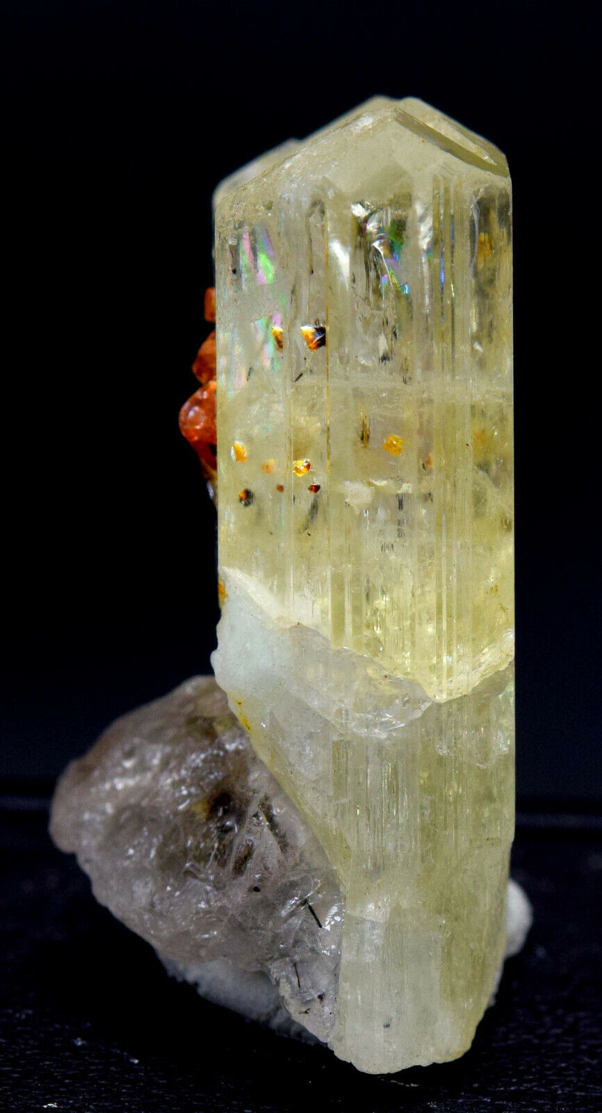 TRIPHANE KUNZITE WITH MICROLITE CRYSTALS AND BLACK TOURMALINE FROM AFGHANISTAN - 17 GRAM , 34*20*11 MM