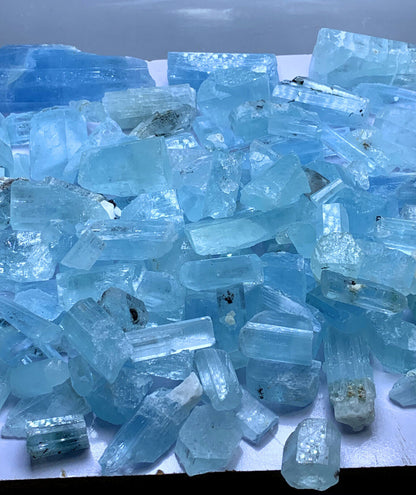 NATURAL SKY BLUE COLOR AQUAMARINE CRYSTALS PARCEL, SHIGAR AQUAMARINE, AQUAMARINE GEMSTONE, AQUAMARINE ROUGH - 1810 GRAM