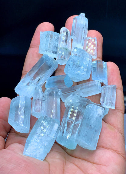 NATURAL SKY BLUE COLOR AQUAMARINE CRYSTALS PARCEL, SHIGAR AQUAMARINE, AQUAMARINE GEMSTONE, AQUAMARINE ROUGH - 1810 GRAM