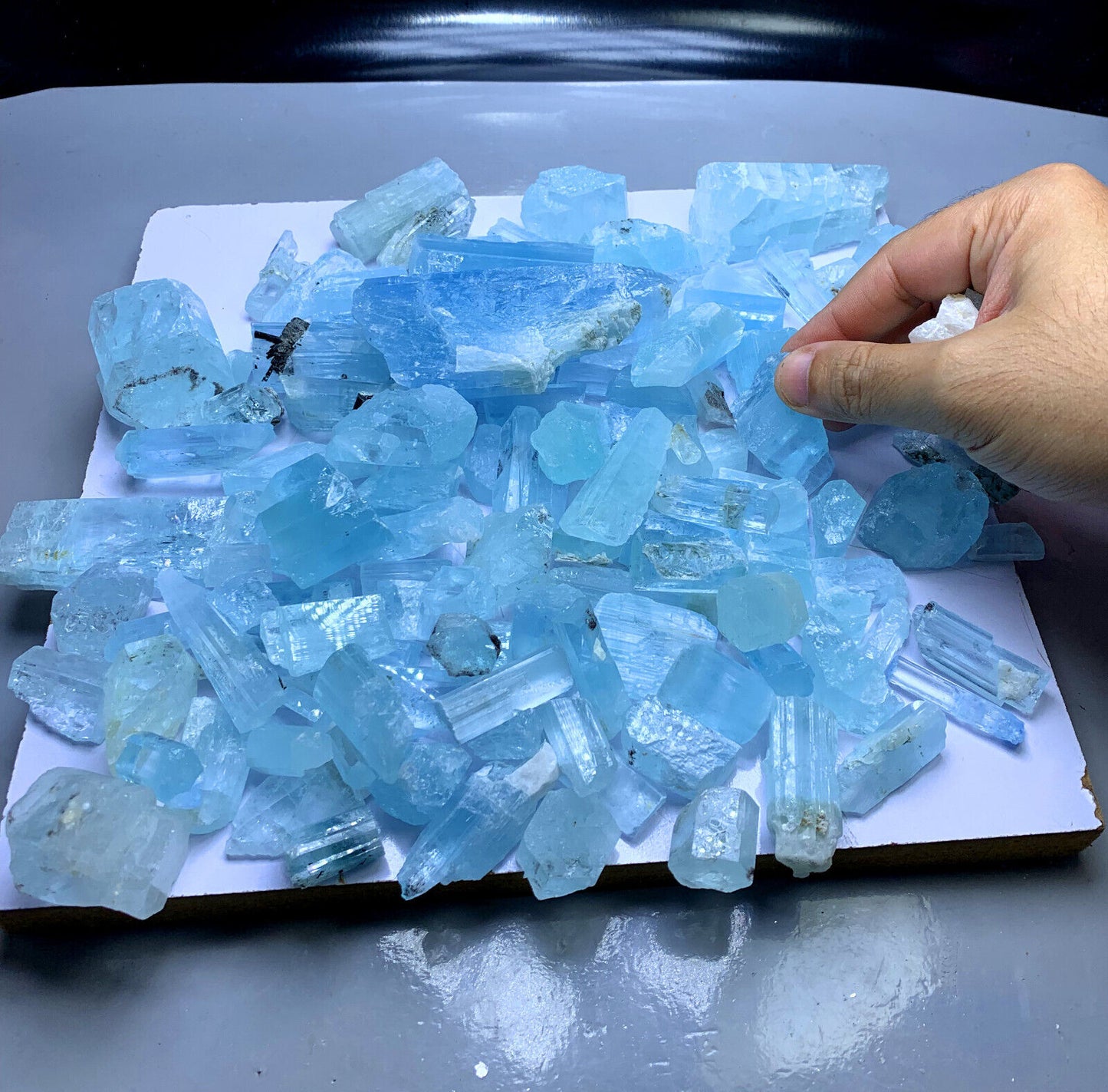 NATURAL SKY BLUE COLOR AQUAMARINE CRYSTALS PARCEL, SHIGAR AQUAMARINE, AQUAMARINE GEMSTONE, AQUAMARINE ROUGH - 1810 GRAM