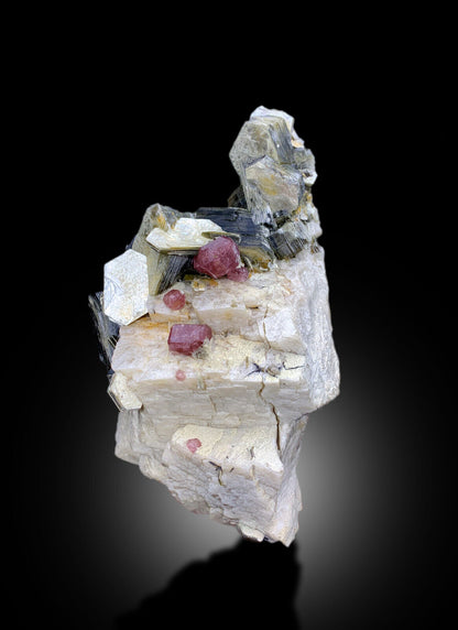 PINK APATITE CRYSTALS WITH STAR MICA AND FELDSPAR MINERAL SPECIMEN FROM SKARDU PAKISTAN - 1607 GRAM
