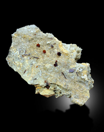 NATURAL RED COLOR BROOKITE CRYSTALS ON MATRIX, BROOKITE WITH QUARTZ, RARE BROOKITE, BROOKITE SPECIMEN, RARE MINERAL - 3235 GRAM