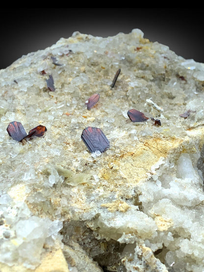 NATURAL RED COLOR BROOKITE CRYSTALS ON MATRIX, BROOKITE WITH QUARTZ, RARE BROOKITE, BROOKITE SPECIMEN, RARE MINERAL - 3235 GRAM