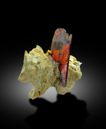 NATURAL RED COLOR BROOKITE CRYSTAL ON MATRIX, BROOKITE SPECIMEN, RARE MINERAL, BROOKITE STONE, CRYSTAL SPECIMEN - 14.95 CT